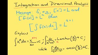 Integration and Dimensional Analysis