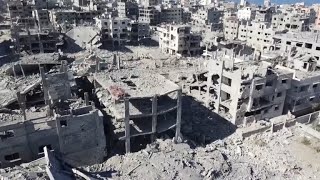 Drone footage shows vast destruction in gaza city