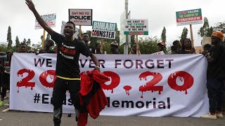 EndSARS protest in Nigeria ; youth hold memorial a year on