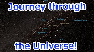 A journey through the Universe,  flying through amazing worlds of stars and galaxies!