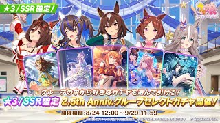 「ウマ娘」★3/SSR確定2.5th Anniv.グループセレクトガチャ キャラ編