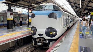 ゆっくりと両ホームを通過するパンダくろしお Limited Express PANDA-KUROSHIO #shorts