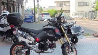 可愛いモデルの様な女性とタンデム　RPMサウンドを聞け　グロム地獄　GROM MSX125 GROM　msx125　ホンダ・グロム　フルカスタムグロム