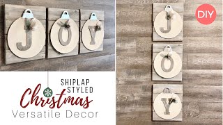 Dollar Tree DIY | 3 Piece Wood Sign Wall Decor | Christmas Decor | Ashleigh Lauren