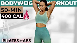50-MIN LOW-IMPACT FULL BODY WORKOUT (pilates workout to lose weight fast, tone body + burn abs fat)
