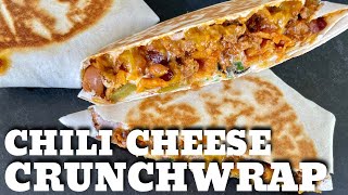 Chili Cheese Crunchwrap Supreme on the Griddle - So dang easy and delicious!