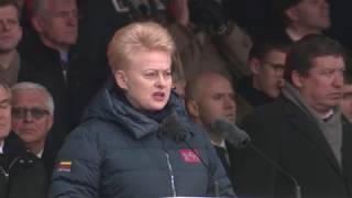 Lietuvos Prezidentės Dalios Grybauskaitės kalba karinio parado metu Vilniuje