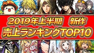 【スマホゲーム】新作アプリ売上ランキングベスト10！！【2019年1月～6月集計】