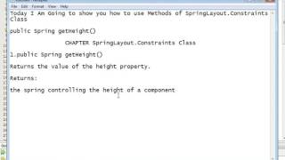 Java Programming Tutorial -SpringLayout.Constraints-11- public Spring getHeight()