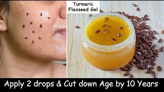 Apply Turmeric FLAXSEED Gel on Face & Remove WRINKLES | Collagen Boosting Night Cream Skin Whitening