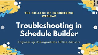 Troubleshooting In Schedule Builder
