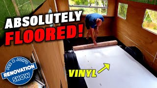 Laying VINYL flooring in our vintage caravan - 1975 Viscount Ambassador Build Pt 30