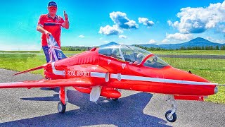 GIANT BAE HAWK RED ARROWS RC TURBINE JET DEMONSTRATION FLIGHT