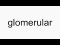 How to pronounce glomerular