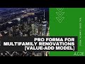 Pro Forma for Multifamily Renovation