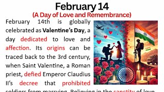 14 February | Valentine's Day | Pulwama Attack | Black Day | Paragraph | Passage | Reading Practice