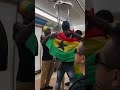 Lovely moment as Ghana fans in Qatar celebrate their win vs Korea Republic 🇬🇭 🫂