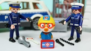 뽀로로 경찰 장난감 경찰차 경찰서 플레이모빌 경찰놀이 Playmobil Police Car with Pororo Toy