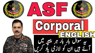 ASF CORPORAL MOST REPEATED MCQS || ASF CORPORAL PAST PAPERS MCQS | ASF WRITTEN TEST PREPARATION 2022