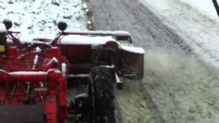 Lifting fodder beet in snow. Sam Jeffrey