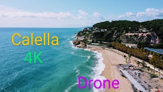 Calella beach, 🇪🇦 Spain, drone, 4K, Hiszpania