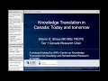 [Webcast 49] Knowledge Translation in Canada - Today and Tomorrow