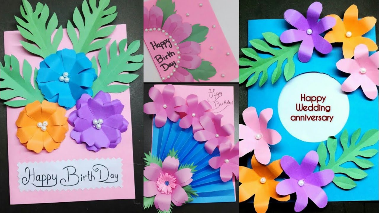 4 Tutorial Birthday Card Ideas // Ide Desain Kartu Ucapan Ulang Tahun ...