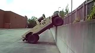 Humvee Climbing Vertical Wall