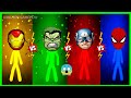 Avengers superheros 🥊stickman tournament - stickman Party 1 2 3 4 random MINIGAMES Gameplay