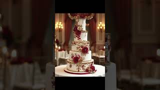 Stylized Gilded Age Wedding Cake Designs: Red \u0026 Gold - Part 2