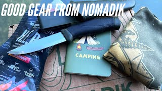 Morakniv Companion, Camping Notebook, Bandana Towel, and Hydration Drink - Nomadik Subscription Box