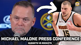 Michael Malone on Jokic Injury \u0026 Surprise Scratch in Loss vs Rockets