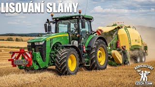 John Deere 8370 + Krone 1290XC | Lisování slámy