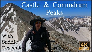 Castle \u0026 Conundrum 14er Peaks | Hike Bike \u0026 Climb Summits | Aspen Colorado [4K UHD]