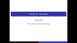 Quilts for Quandles