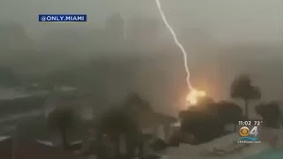 Strong Winds Combined With Heavy Rain Cause Damage And Power Outages For Parts Of Miami-Dade