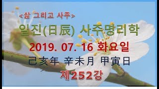 일진(日辰) 사주명리학_제252강_2019년 07월 16일(기해년 신미월 갑인일)_갑목 미월생 갑인일주