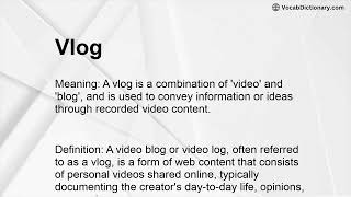 Vlog Meaning