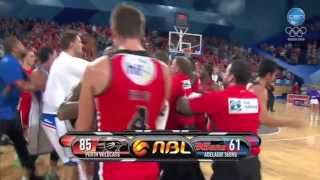 Perth Wildcats & Adelaide 36ers Post Game Scuffle - 14/2/2014