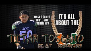 Titan Toscano #50  Class of 2027 Upland Hurricanes JR Pee-Wee