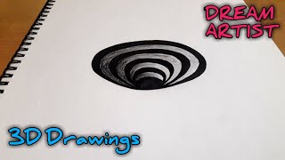 3D Trick Art How to Draw 🎨 a Round Hole on Paper || TUTORIAL || #ART.