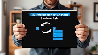 3D Rotating Navigation Menu Hamburger Style – HTML, CSS & JavaScript Tutorial