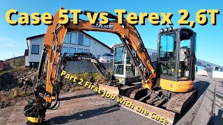 First job with the case, the Terex mini excavator had to finish it