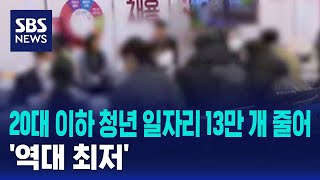 20대 이하 청년 일자리 13만 개 줄어…'역대 최저' / SBS