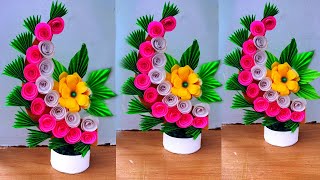 beautiful flower bouquet making with paper / diy flower bouquet