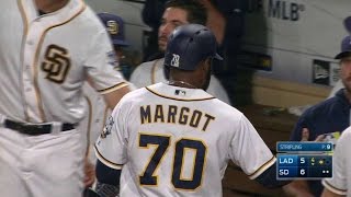 LAD@SD: Myers hits into a groundout, Margot scores