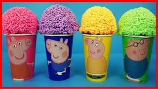 Peppa Pig PlayFoam Cups Surprise Eggs! Candy and Fun Toys Hidden!