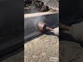 creating drainage drilling a hole into concrete