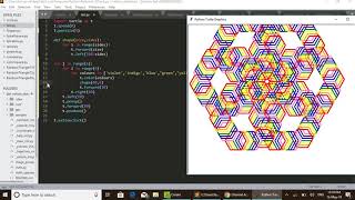 Python Turtle Graphics Rainbow Hexagon