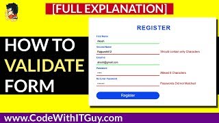How to Validate form using jQuery | Easy Validation in 8 minutes | Validation 2018 by theitguy